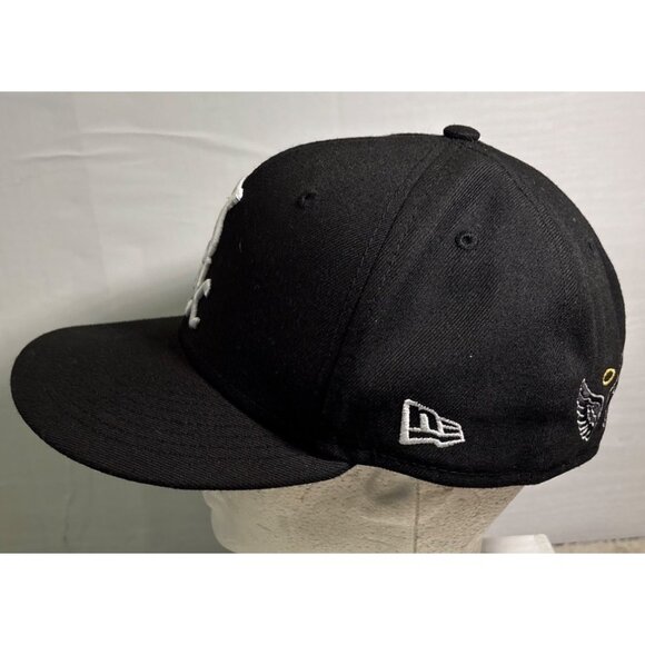 New Era 59FIFTY Chicago White Sox On Field Hat Cap Black Fitted Angel Wings Halo - Picture 5 of 9